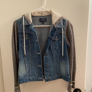 Lucky brand jean jacket vest/sweatshirt combo